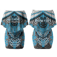 Aotearoa Iwi Ngati Porou Personalised Couples Matching Off Shoulder Short Dress and Long Sleeve Button Shirt Maori Kowhaiwhai Pattern LT19 - Polynesian Pride