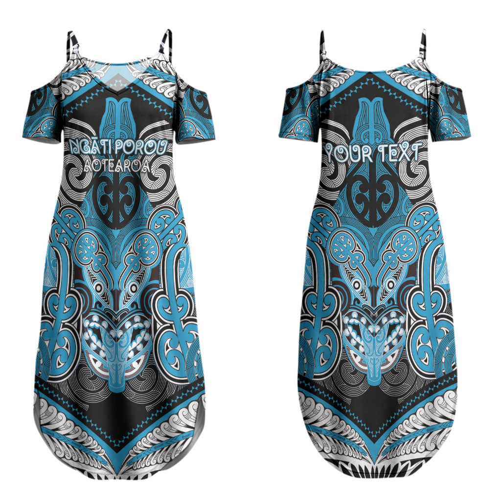 Aotearoa Iwi Ngati Porou Personalised Couples Matching Summer Maxi Dress and Long Sleeve Button Shirt Maori Kowhaiwhai Pattern LT19 - Polynesian Pride