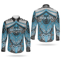 Aotearoa Iwi Ngati Porou Personalised Couples Matching Tank Maxi Dress and Long Sleeve Button Shirt Maori Kowhaiwhai Pattern LT19 - Polynesian Pride