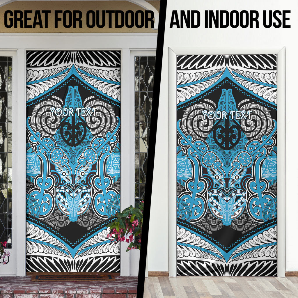 Aotearoa Iwi Ngati Porou Personalised Door Cover Maori Kowhaiwhai Pattern LT19 - Polynesian Pride