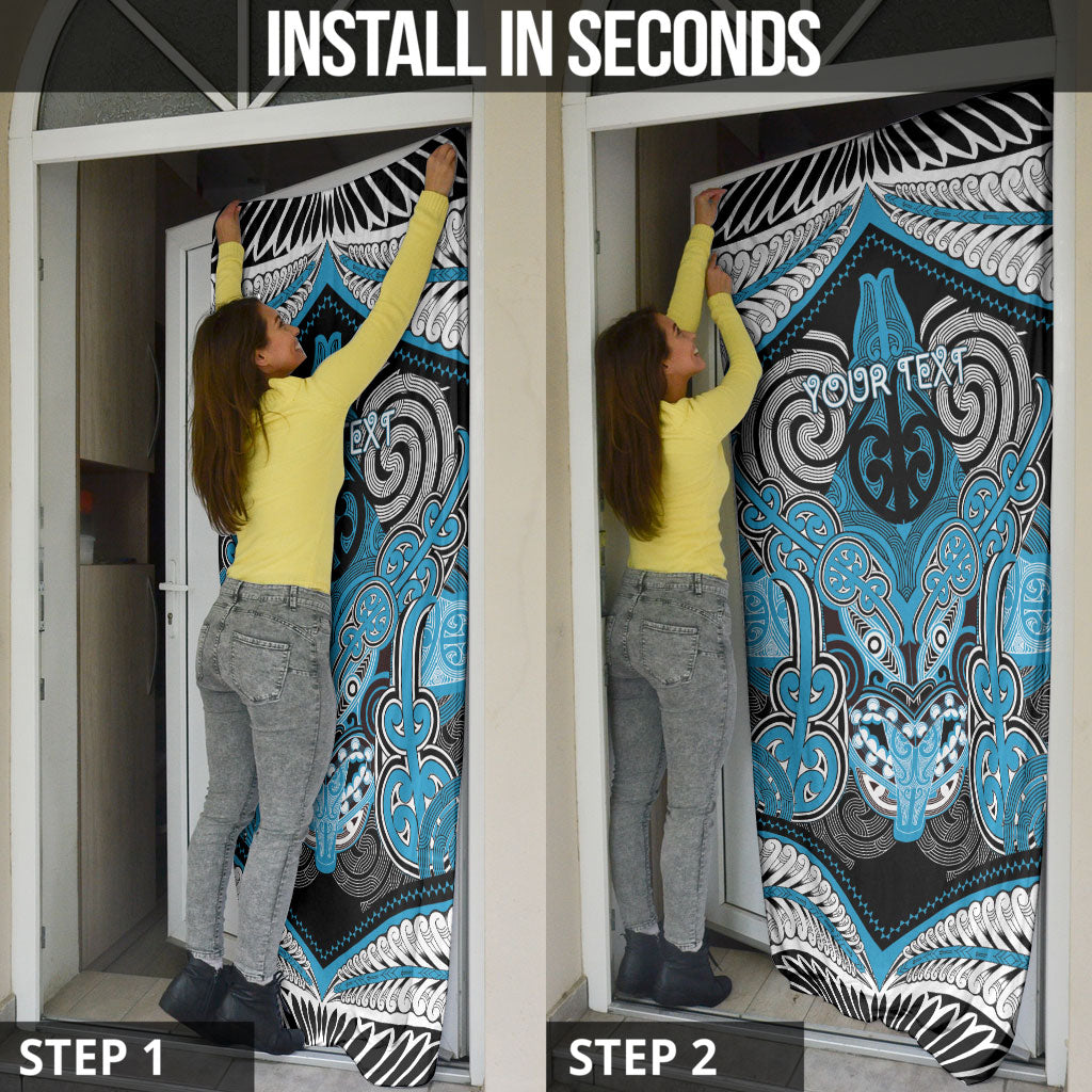 Aotearoa Iwi Ngati Porou Personalised Door Cover Maori Kowhaiwhai Pattern LT19 - Polynesian Pride