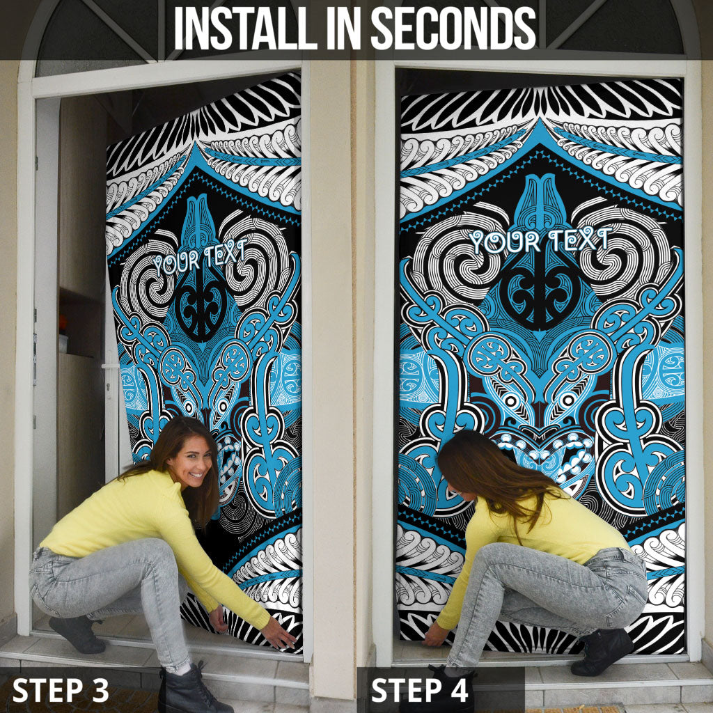 Aotearoa Iwi Ngati Porou Personalised Door Cover Maori Kowhaiwhai Pattern LT19 - Polynesian Pride