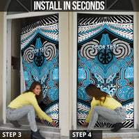 Aotearoa Iwi Ngati Porou Personalised Door Cover Maori Kowhaiwhai Pattern LT19 - Polynesian Pride