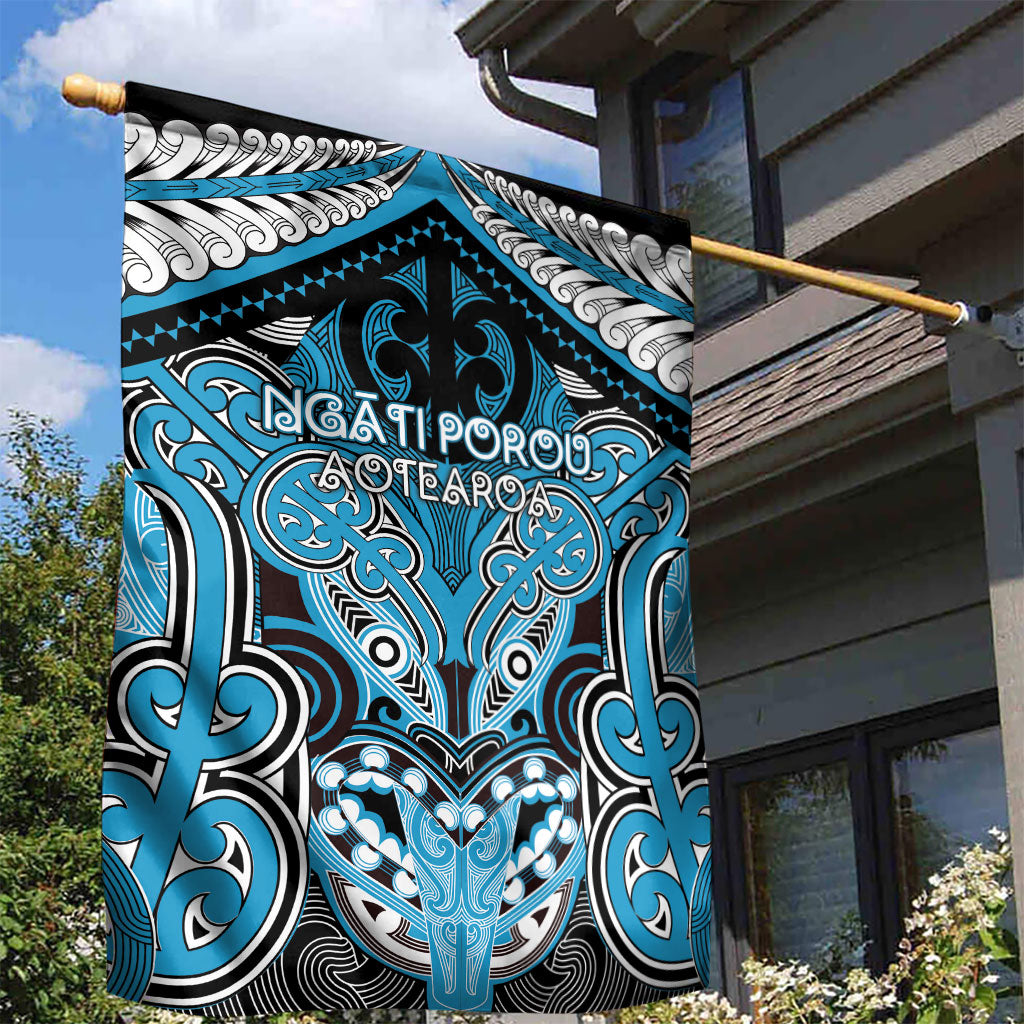 Aotearoa Iwi Ngati Porou Garden Flag Maori Kowhaiwhai Pattern LT19 - Polynesian Pride