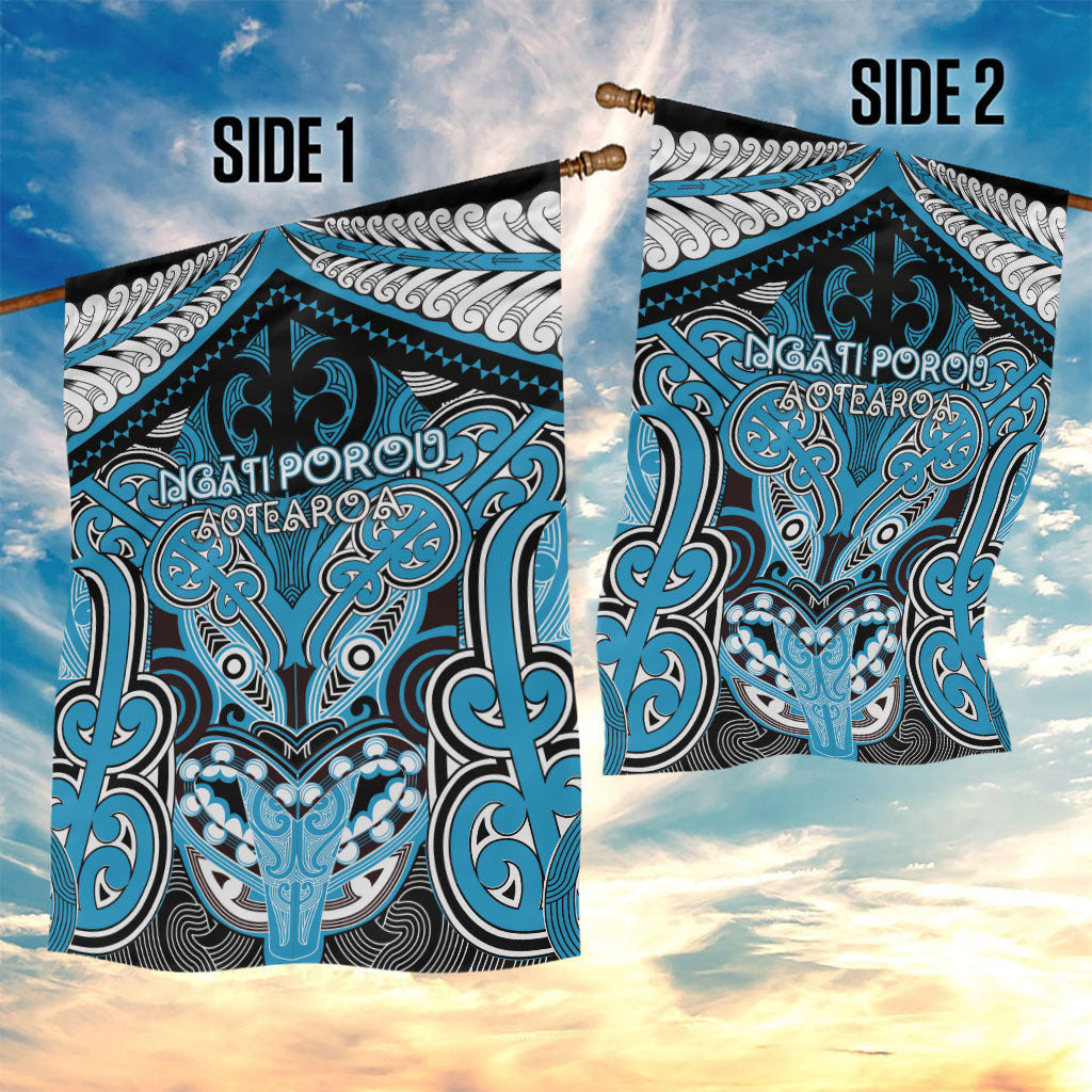 Aotearoa Iwi Ngati Porou Garden Flag Maori Kowhaiwhai Pattern LT19 - Polynesian Pride