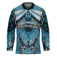 Aotearoa Iwi Ngati Porou Personalised Hockey Jersey Maori Kowhaiwhai Pattern LT19 Unisex Blue - Polynesian Pride