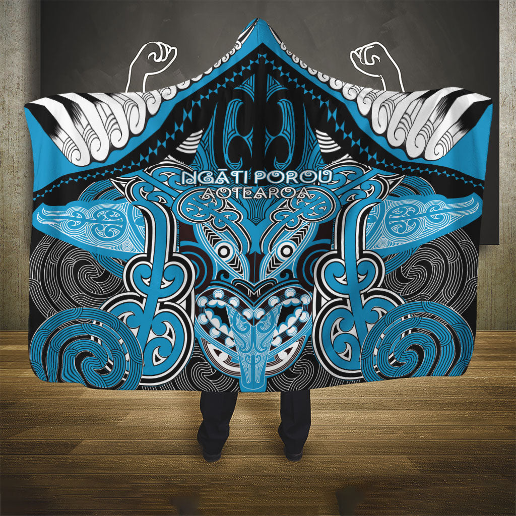 Aotearoa Iwi Ngati Porou Hooded Blanket Maori Kowhaiwhai Pattern LT19 - Polynesian Pride