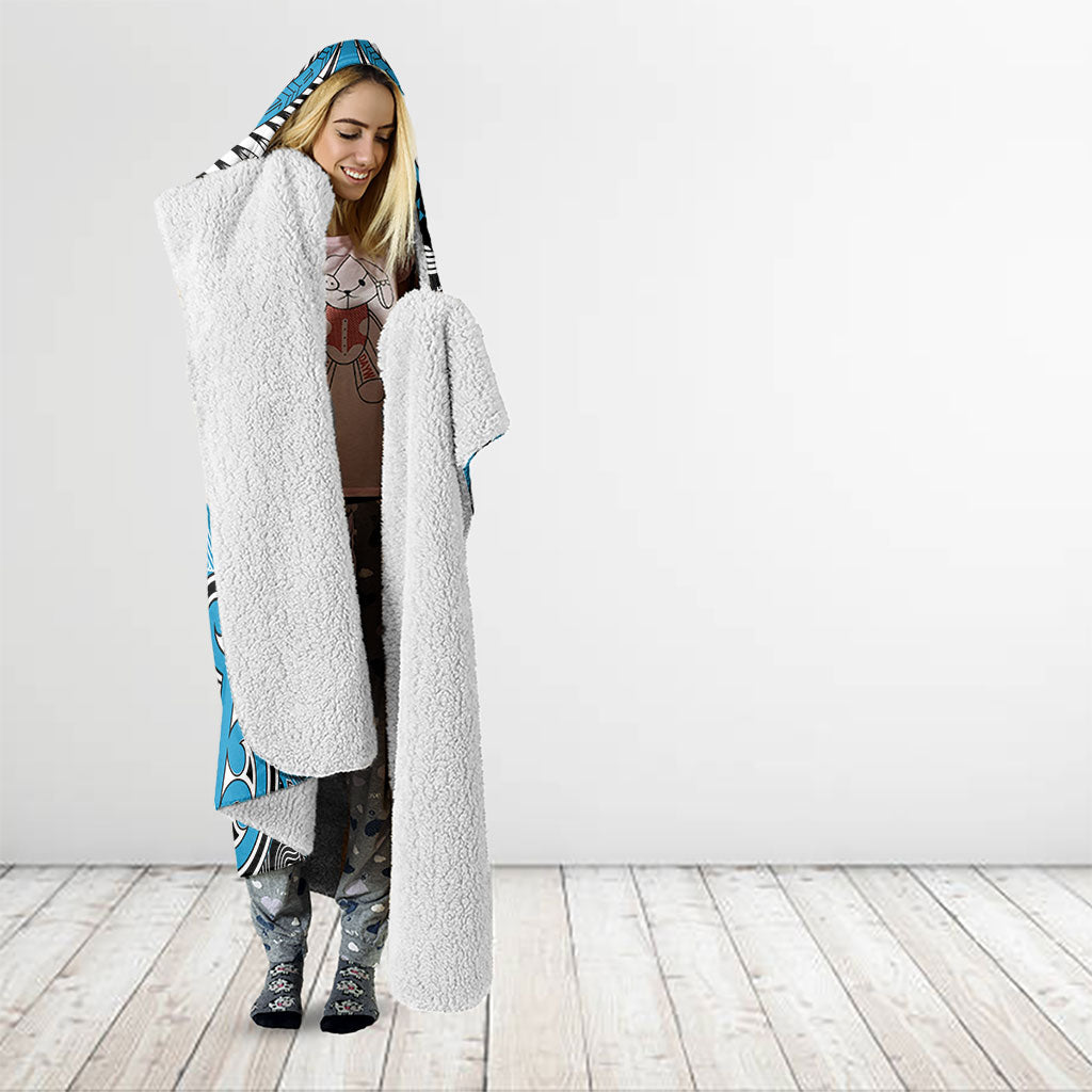 Aotearoa Iwi Ngati Porou Hooded Blanket Maori Kowhaiwhai Pattern LT19 - Polynesian Pride