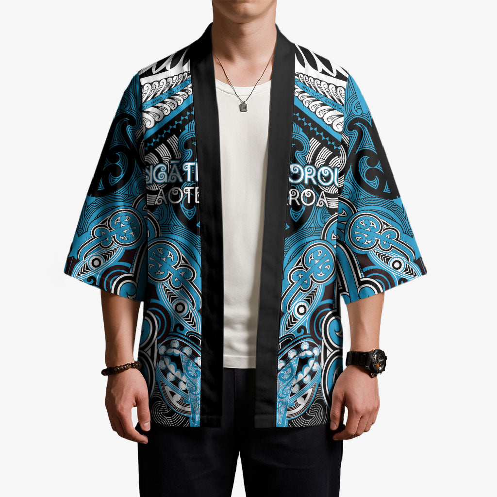 Aotearoa Iwi Ngati Porou Personalised Kimono Maori Kowhaiwhai Pattern LT19 - Polynesian Pride