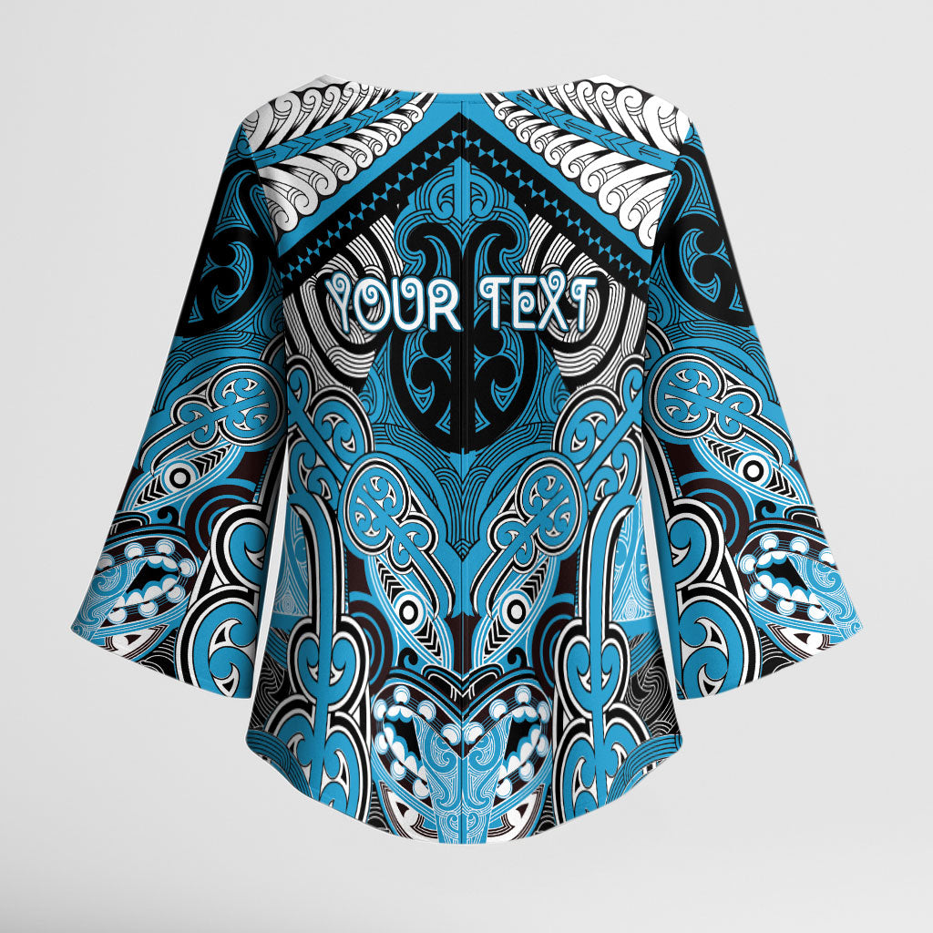 Aotearoa Iwi Ngati Porou Personalised Kimono Sleeve Blouse Maori Kowhaiwhai Pattern LT19 - Polynesian Pride