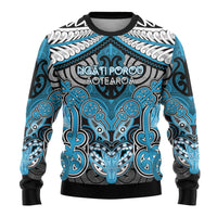 Aotearoa Iwi Ngati Porou Personalised Ugly Christmas Sweater Maori Kowhaiwhai Pattern LT19 - Polynesian Pride