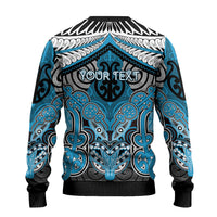 Aotearoa Iwi Ngati Porou Personalised Ugly Christmas Sweater Maori Kowhaiwhai Pattern LT19 - Polynesian Pride