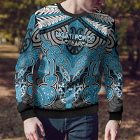 Aotearoa Iwi Ngati Porou Personalised Ugly Christmas Sweater Maori Kowhaiwhai Pattern LT19 - Polynesian Pride