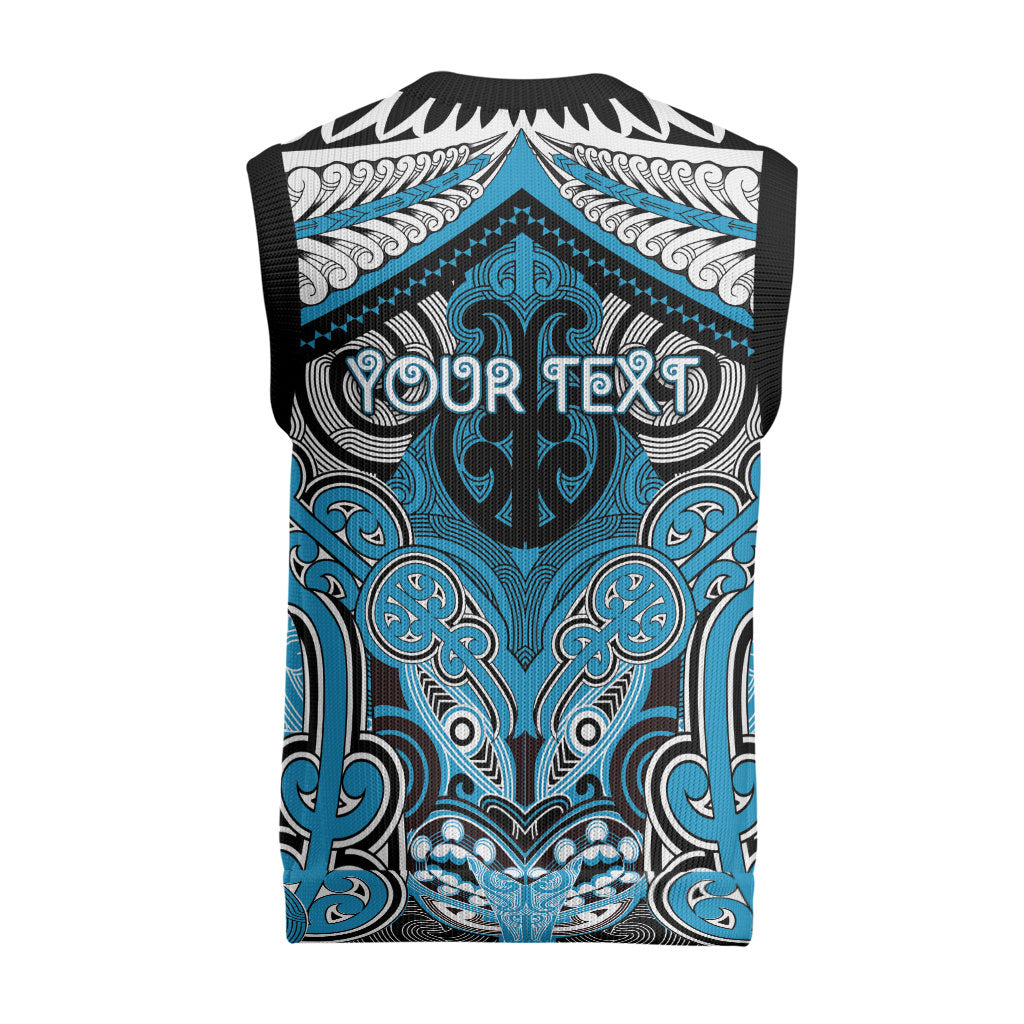 Aotearoa Iwi Ngati Porou Personalised Christmas Knitted V-Neck Vest Maori Kowhaiwhai Pattern LT19 - Polynesian Pride
