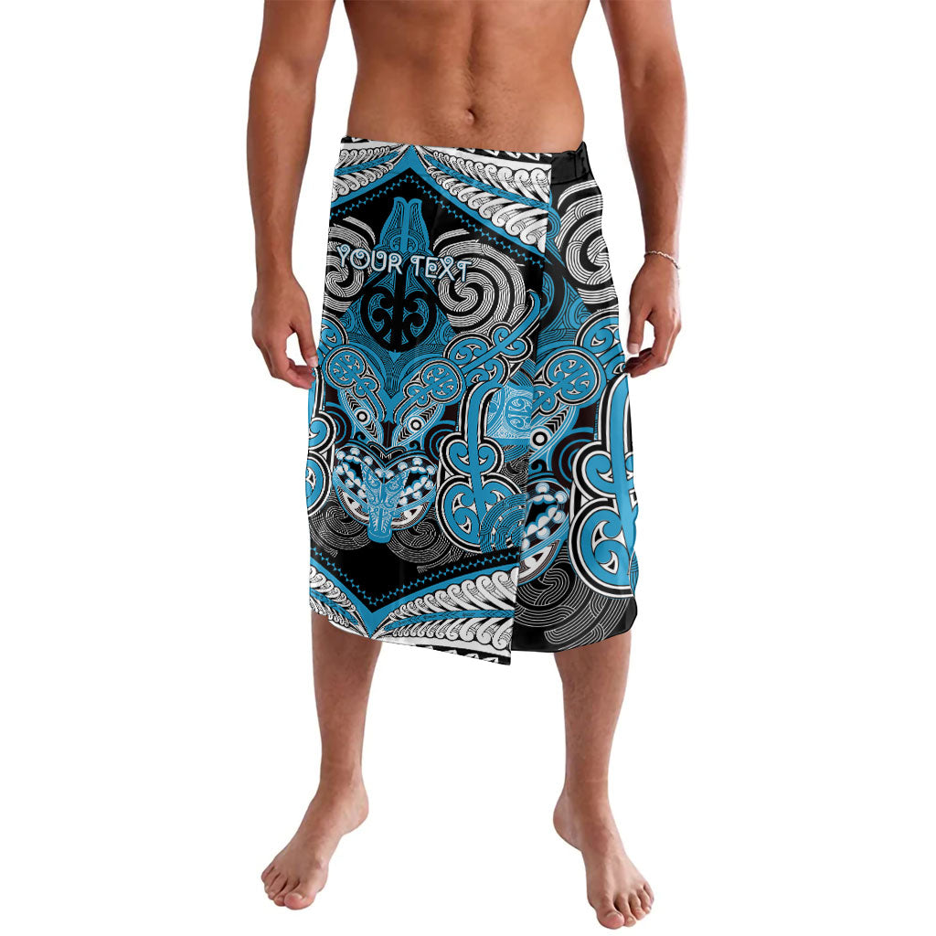 Aotearoa Iwi Ngati Porou Personalised Lavalava Maori Kowhaiwhai Pattern LT19 Blue - Polynesian Pride