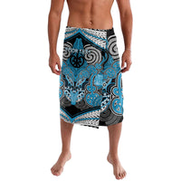 Aotearoa Iwi Ngati Porou Personalised Lavalava Maori Kowhaiwhai Pattern LT19 Blue - Polynesian Pride