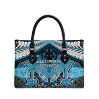 Aotearoa Iwi Ngati Porou Leather Bag Maori Kowhaiwhai Pattern LT19 - Polynesian Pride