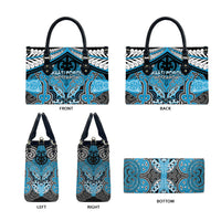 Aotearoa Iwi Ngati Porou Leather Bag Maori Kowhaiwhai Pattern LT19 - Polynesian Pride
