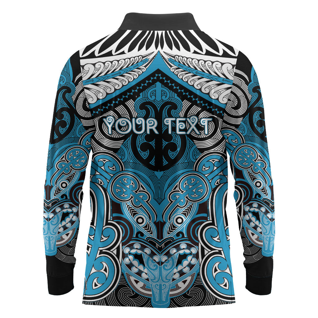 Aotearoa Iwi Ngati Porou Personalised Long Sleeve Polo Shirt Maori Kowhaiwhai Pattern LT19 - Polynesian Pride