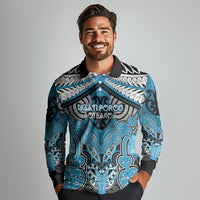 Aotearoa Iwi Ngati Porou Personalised Long Sleeve Polo Shirt Maori Kowhaiwhai Pattern LT19 - Polynesian Pride