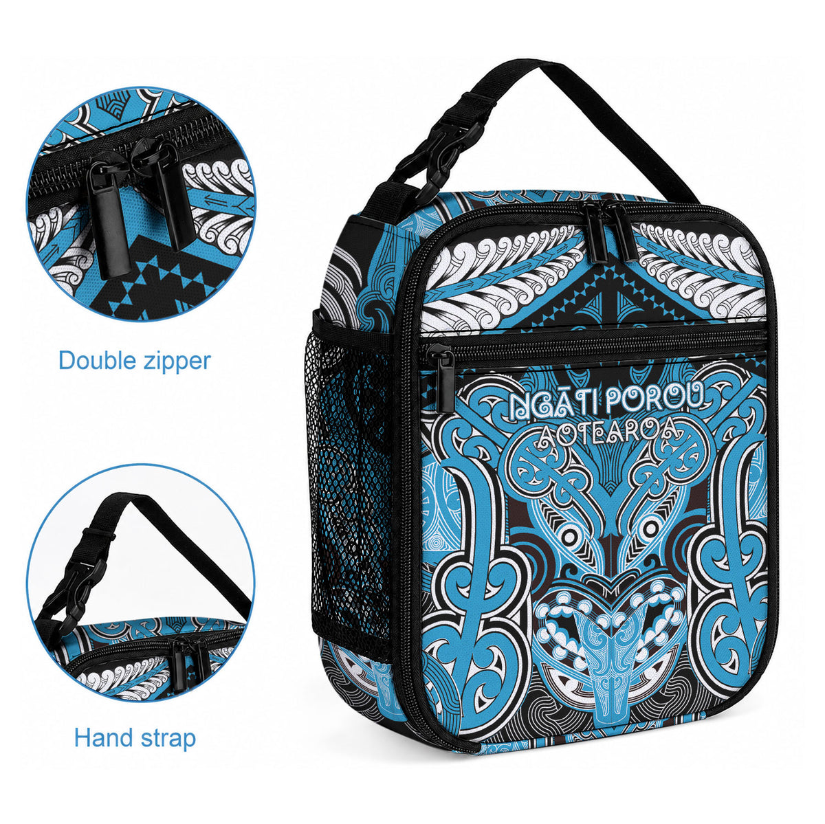 Aotearoa Iwi Ngati Porou Lunch Bag Maori Kowhaiwhai Pattern LT19 - Polynesian Pride