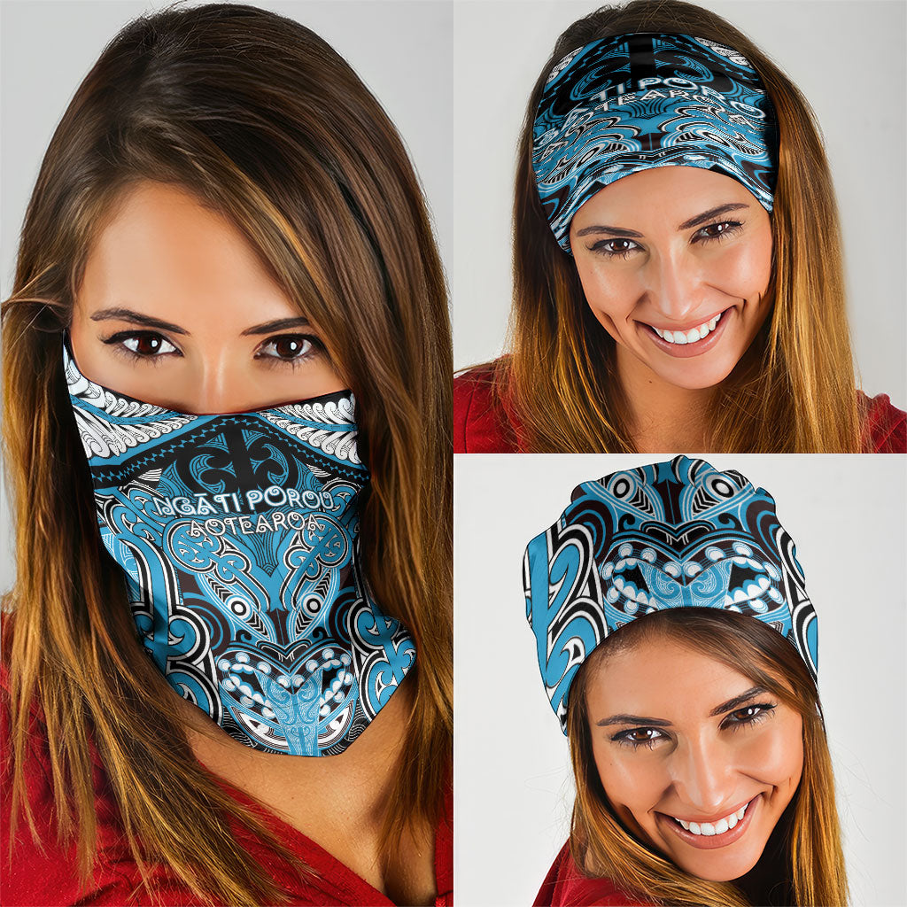 Aotearoa Iwi Ngati Porou Neck Gaiter Maori Kowhaiwhai Pattern LT19 - Polynesian Pride