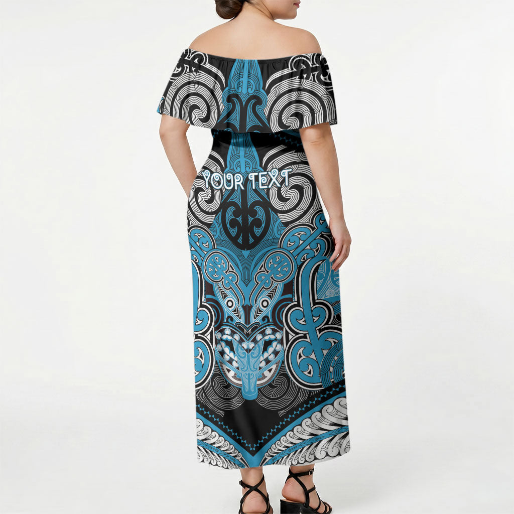 Aotearoa Iwi Ngati Porou Personalised Off Shoulder Maxi Dress Maori Kowhaiwhai Pattern LT19 - Polynesian Pride