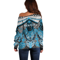 Aotearoa Iwi Ngati Porou Personalised Off Shoulder Sweater Maori Kowhaiwhai Pattern LT19 - Polynesian Pride