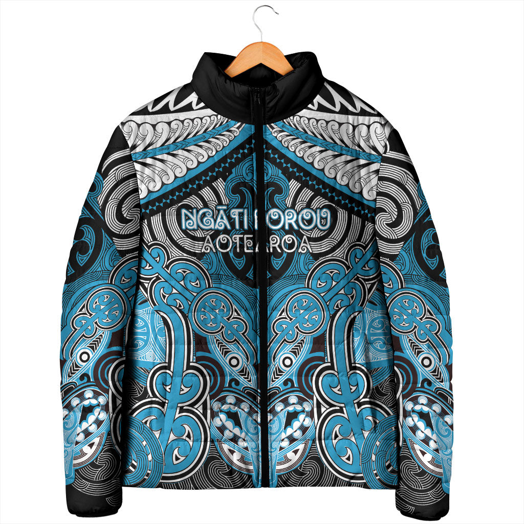 Aotearoa Iwi Ngati Porou Personalised Padded Jacket Maori Kowhaiwhai Pattern LT19 - Polynesian Pride
