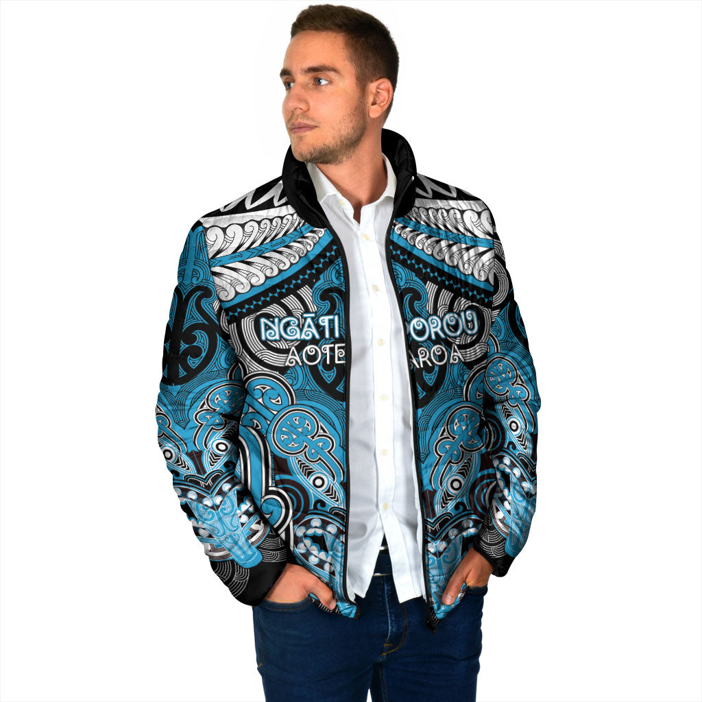 Aotearoa Iwi Ngati Porou Personalised Padded Jacket Maori Kowhaiwhai Pattern LT19 - Polynesian Pride