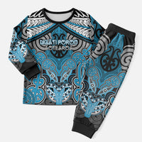 Aotearoa Iwi Ngati Porou Personalised Christmas Pajama Set Maori Kowhaiwhai Pattern LT19 Men Blue - Polynesian Pride
