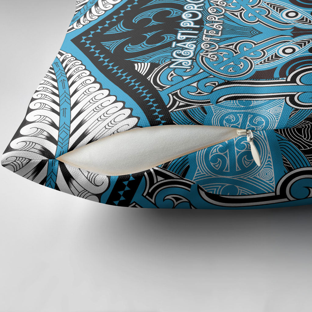 Aotearoa Iwi Ngati Porou Pillow Cover Maori Kowhaiwhai Pattern LT19 - Polynesian Pride
