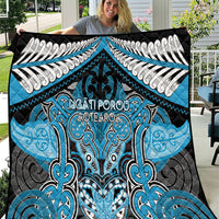 Aotearoa Iwi Ngati Porou Quilt Maori Kowhaiwhai Pattern LT19 Blue - Polynesian Pride