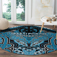 Aotearoa Iwi Ngati Porou Round Carpet Maori Kowhaiwhai Pattern LT19 - Polynesian Pride
