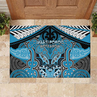 Aotearoa Iwi Ngati Porou Rubber Doormat Maori Kowhaiwhai Pattern LT19 Blue - Polynesian Pride