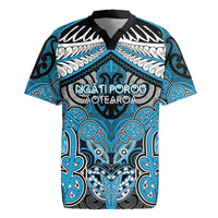 Aotearoa Iwi Ngati Porou Personalised Rugby Jersey Maori Kowhaiwhai Pattern LT19 Blue - Polynesian Pride