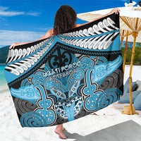 Aotearoa Iwi Ngati Porou Sarong Maori Kowhaiwhai Pattern LT19 One Size 44 x 66 inches Blue - Polynesian Pride