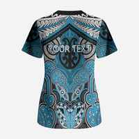 Aotearoa Iwi Ngati Porou Personalised Scrub Top Maori Kowhaiwhai Pattern LT19 - Polynesian Pride
