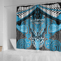 Aotearoa Iwi Ngati Porou Shower Curtain Maori Kowhaiwhai Pattern LT19 - Polynesian Pride