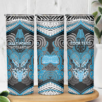 Aotearoa Iwi Ngati Porou Personalised Skinny Tumbler Maori Kowhaiwhai Pattern LT19 - Polynesian Pride