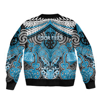 Aotearoa Iwi Ngati Porou Personalised Sleeve Zip Bomber Jacket Maori Kowhaiwhai Pattern LT19 - Polynesian Pride