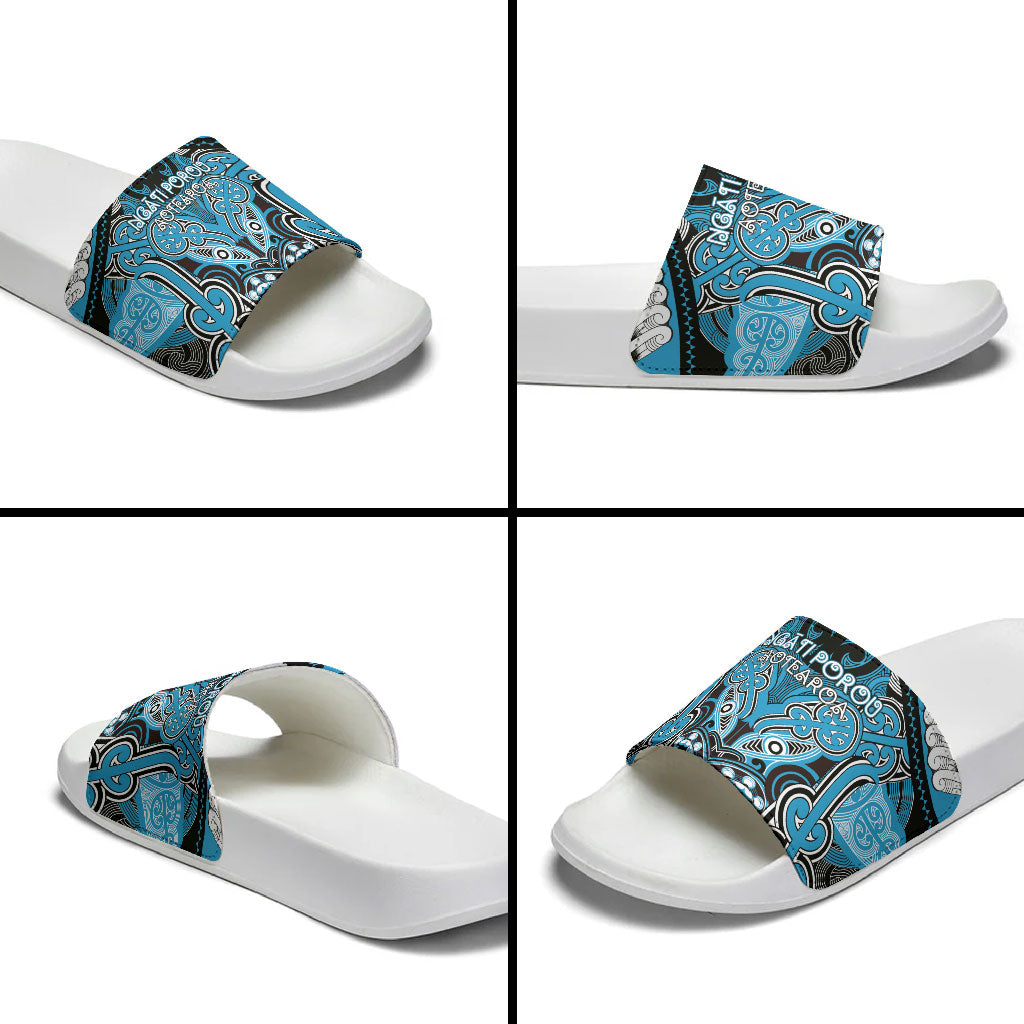 Aotearoa Iwi Ngati Porou Slide Sandals Maori Kowhaiwhai Pattern LT19 - Polynesian Pride