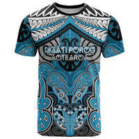 Aotearoa Iwi Ngati Porou Personalised T Shirt Maori Kowhaiwhai Pattern LT19 Blue - Polynesian Pride