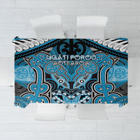 Aotearoa Iwi Ngati Porou Tablecloth Maori Kowhaiwhai Pattern LT19 Blue - Polynesian Pride