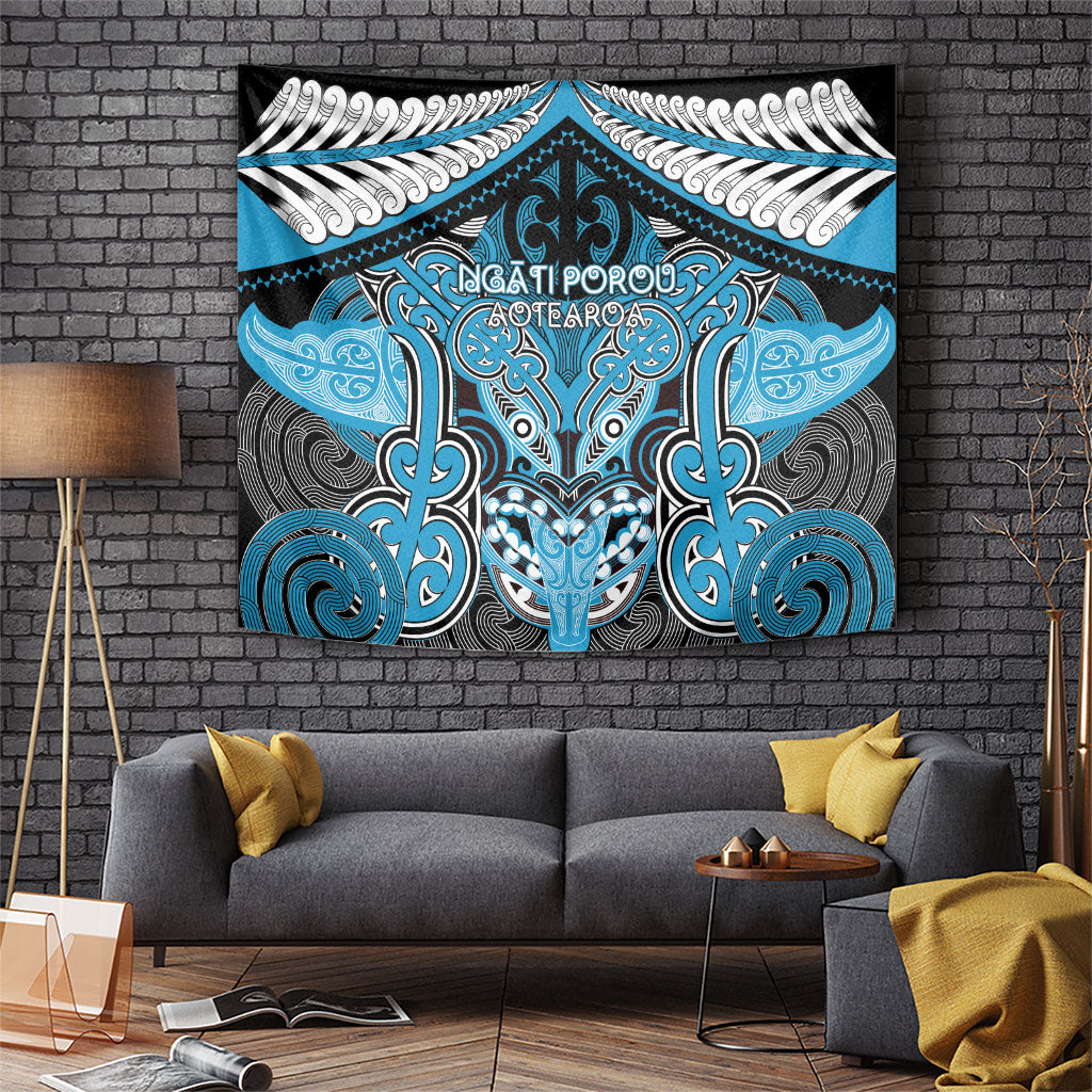Aotearoa Iwi Ngati Porou Tapestry Maori Kowhaiwhai Pattern LT19 Blue - Polynesian Pride