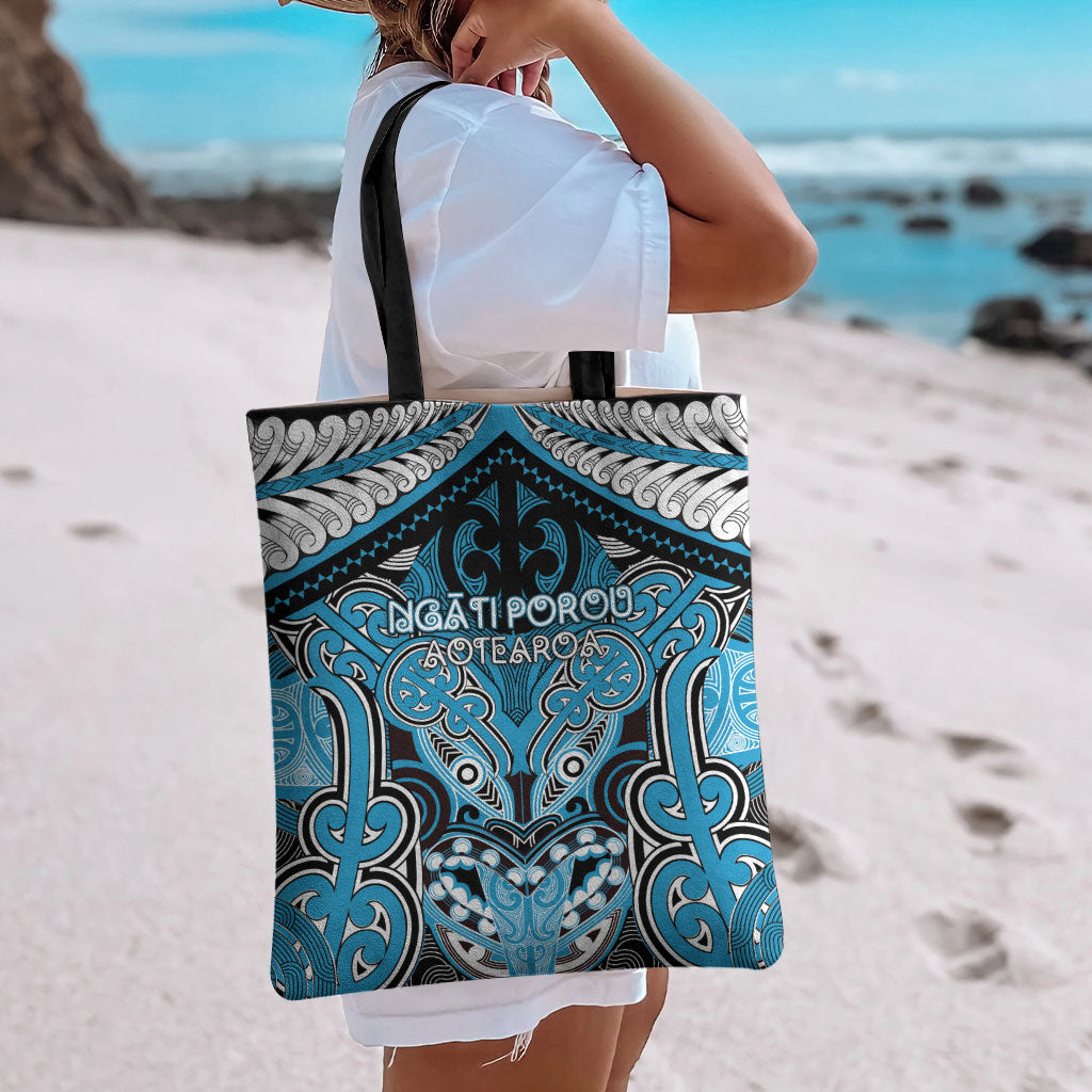 Aotearoa Iwi Ngati Porou Tote Bag Maori Kowhaiwhai Pattern LT19 - Polynesian Pride