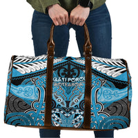 Aotearoa Iwi Ngati Porou Travel Bag Maori Kowhaiwhai Pattern LT19 Blue - Polynesian Pride