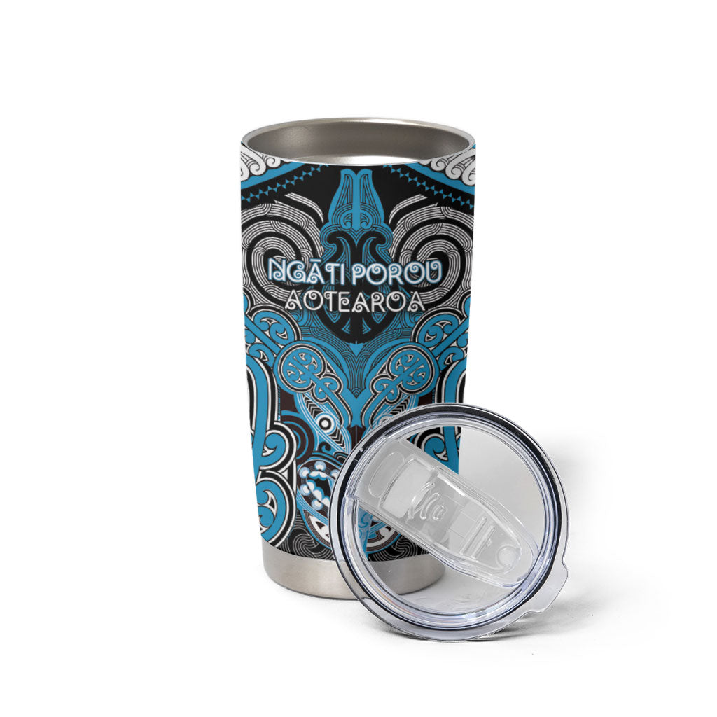 Aotearoa Iwi Ngati Porou Personalised Tumbler Cup Maori Kowhaiwhai Pattern LT19 - Polynesian Pride
