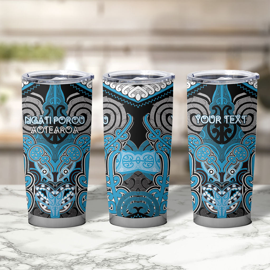 Aotearoa Iwi Ngati Porou Personalised Tumbler Cup Maori Kowhaiwhai Pattern LT19 - Polynesian Pride