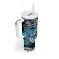 Aotearoa Iwi Ngati Porou Personalised Tumbler With Handle Maori Kowhaiwhai Pattern LT19 - Polynesian Pride